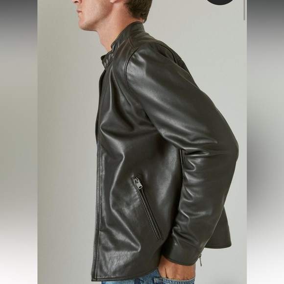 NWOT Size Small Lucky Brand Men’s Clean Leather Bonneville Jacket - Picture 2 of 6
